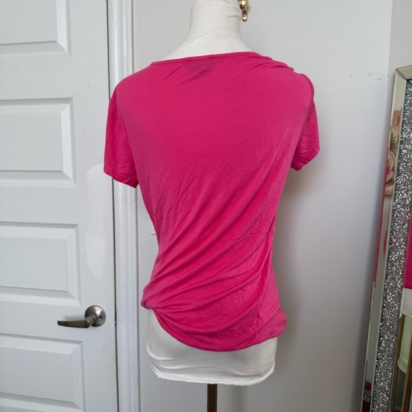 Bebe Pink Zippered Women's Top T-Shirt Y2K rhinestone M - Picture 4 of 5